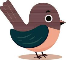 Isolated Cute Bird Cartoon Icon In Flat Style. vector