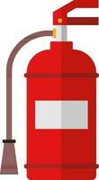 Red Fire Extinguisher Icon In Flat Style. vector