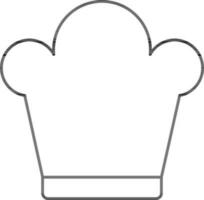 Isolated Chef Hat Icon In Outline Style. vector
