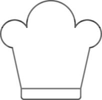 Isolated Chef Hat Icon In Outline Style. vector