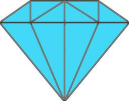 aislado turquesa diamante icono en plano estilo. vector