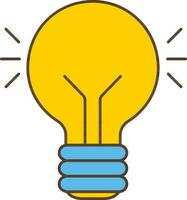 Illuminate Bulb Icon In Flat Style. vector