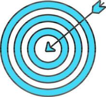 Isolated Target Icon In Turquoise And White Color. vector