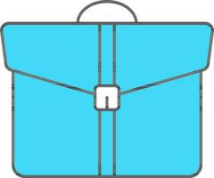Isolated Briefcase Icon In Turquoise And White Color. vector