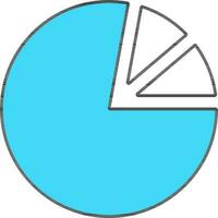 Isolated Pie Chart Icon In Turquoise And White Color. vector