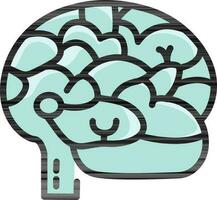 Human Brain Side View Icon In Flat Style. vector