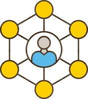 User Connection Icon In Flat Style. vector