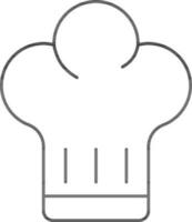 Chef Hat Icon In Black Outline Style. vector