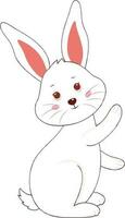 Character of Cute Rabbit Raised One Hand Element. vector