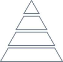 Four Stage Pyramid Chart Thin Line Art Icon. vector
