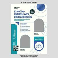 Digital marketing online workshop flyer vector design template