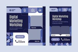 Digital Marketing Online Workshop Social Media Banner vector