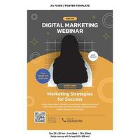 Digital marketing online workshop flyer vector design template