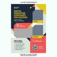 Digital marketing online workshop flyer vector design template