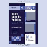 Digital marketing online workshop flyer vector design template