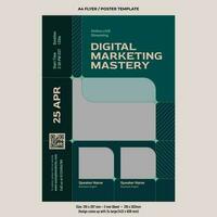 Digital marketing online workshop flyer vector design template