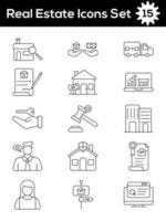 Set of Real Estate Icon In Line Art. vector