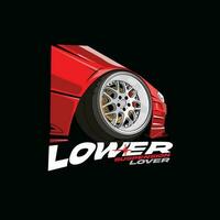 A red car with the word  lower on it vector