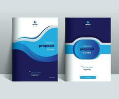 Blue Creative Proposal Cover Design Template adept for Multipurpose Projects such as annual reports, brochures, corporate events, covers and etc. vector