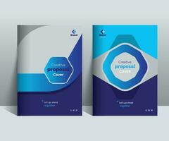 Blue Creative Proposal Cover Design Template adept for Multipurpose Projects such as annual reports, brochures, corporate events, covers and etc. vector