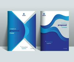 Blue Creative Proposal Cover Design Template adept for Multipurpose Projects such as annual reports, brochures, corporate events, covers and etc. vector