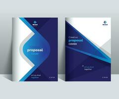 Blue Creative Proposal Cover Design Template adept for Multipurpose Projects such as annual reports, brochures, corporate events, covers and etc. vector