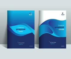 Blue Creative Proposal Cover Design Template adept for Multipurpose Projects such as annual reports, brochures, corporate events, covers and etc. vector