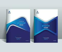 Blue Creative Proposal Cover Design Template adept for Multipurpose Projects such as annual reports, brochures, corporate events, covers and etc. vector