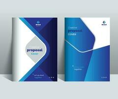 Blue Creative Proposal Cover Design Template adept for Multipurpose Projects such as annual reports, brochures, corporate events, covers and etc. vector