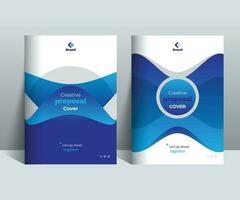 Blue Creative Proposal Cover Design Template adept for Multipurpose Projects such as annual reports, brochures, corporate events, covers and etc. vector