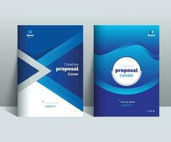 Blue Creative Proposal Cover Design Template adept for Multipurpose Projects such as annual reports, brochures, corporate events, covers and etc. vector