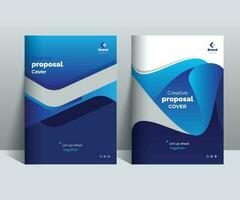 Blue Creative Proposal Cover Design Template adept for Multipurpose Projects such as annual reports, brochures, corporate events, covers and etc. vector