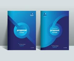 Blue Creative Proposal Cover Design Template adept for Multipurpose Projects such as annual reports, brochures, corporate events, covers and etc. vector