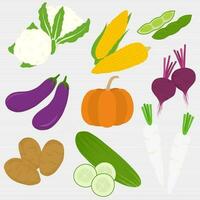 Raw Vegetables Element Collection vector