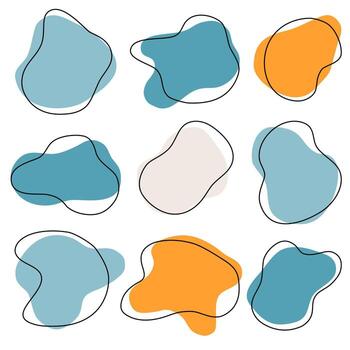 Set of Abstract Memphis Shapes. Colorful Liquid Shapes Element vector