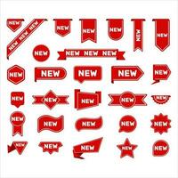 New Label Tag in Different Shapes Flat Vector