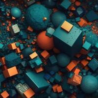 Colorful seamless geometric pattern created with technology photo