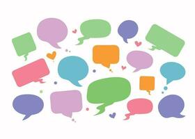 Phrases  in bubbles. Empty Speech Bubbles. Space for text. Multicolored cartoon speech clouds. Vector graphics.