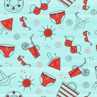 Summer pattern. Vector pattern seamless abstract icons. Summer, beach, vacation.  Background, texture for packaging and textiles.