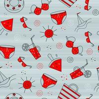 Summer pattern. Vector pattern seamless abstract icons. Summer, beach, vacation.  Background, texture for packaging and textiles.