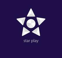 Star launch play sign logo. Unique color transitions. Creative circular star logo template. vector
