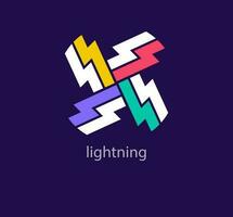 Unique lightning logo. Modern color transitions. Lightning combination logo template work. vector. vector