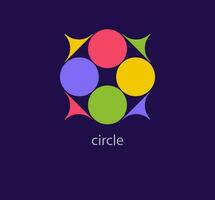 Unique round logo. Modern color transitions. Teamwork work logo template. vector. vector