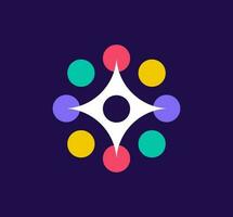 Unique circular round logo. Modern color transitions. Science study around star logo template. vector. vector