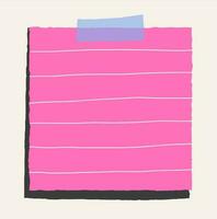 Blank sheet of paper taped for notes vector