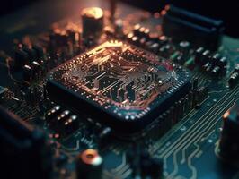 Technology circuit board pattern Motherboard industrial background Created with technology photo