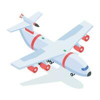 Modern isometric icon of aeroplane vector