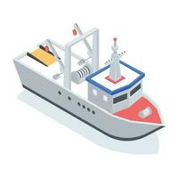 Isometric icon of boat vector