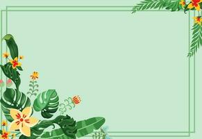 vector design, illustration of green tropical background with empty area