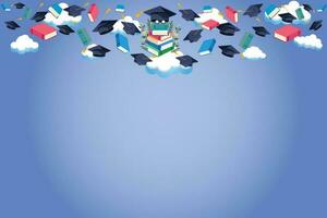 vector design, illustration of graduation background with blank area for writing